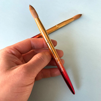 Pinceaux à ongles en poils de sable duveteux de couleur dégradée taille 16 pour la poudre acrylique, la construction d'ongles, les pinceaux pour l'art des ongles