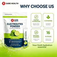 Poudres d'électrolytes en sachets à marque privée OEM, 8 vitamines et nutriments, hydratation rapide, citron et lime, pour le bien-être quotidien, personnalisable