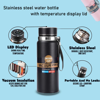 Gobelet intelligent en acier inoxydable 304 avec logo personnalisé, isolé thermiquement, avec couvercle à LED, gobelet d'étudiant portable à bord de véhicule avec poignée pour le voyage