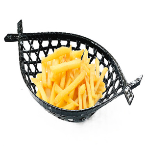 Serving Tray Black <b>Metal</b> Fish Shape <b>Grid</b> Design For Snacks Sushi Dessert Platters Restaurant Use - Product Image 2