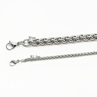 Bracelet en acier inoxydable pour homme fait à la main en usine, différentes largeurs, chaînes byzantines, bijoux de style chrétien