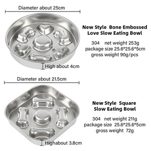 Tigela de Alimentação Lenta para Cães em Aço Inoxidável 304, Durável, Impermeável e Portátil, com Bordas Arredondadas para Prevenir Engasgos - Product Image 5