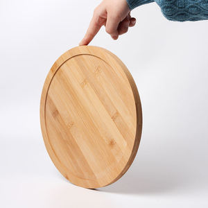 GREENSIDE Plato de cena de alto estándar Natural cuadrado redondo de madera de bambú plato para servir bandeja - Product Image 2