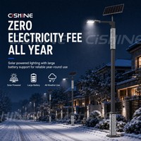 Poteau d'éclairage solaire carré galvanisé Cishine pour extérieur, équipé d'une lampe pour l'éclairage des villages, des usines, des routes rurales et des autoroutes