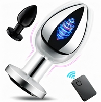 Großhandel Kabelloser Ferngesteuerter Edelstahl-Vibrator Anal-Butt-Plug Prostata-Massagegerät 100% Wasserdicht Schwarze Geschenkbox Spielzeug