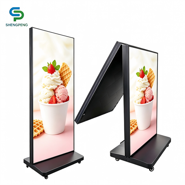 Indoor Movable Waterproof Foldable Digital Advertising Stand LED Poster Display Screen with for Store Business