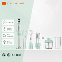 Ensemble de mixeur plongeant électrique multifonction 5-en-1 en acier inoxydable, hachoir, récipient sans BPA, 1001-1500W, cuisine