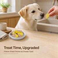 Friandises Naturelles Croustillantes au Fromage et au Poulet Lyophilisé pour Chatons, Chats Adultes, Chiens de Petite et Moyenne Taille, Chiens Aïeux de la Nourriture, Snacks pour Animaux de Compagnie
