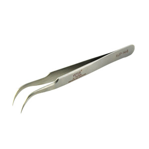 Pince à épiler Vetus en acier inoxydable à pointe incurvée antimagnétique MJP-14-6 pour la transplantation de cils - Product Image 4