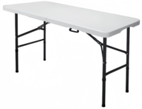 Table pliante en plastique à prix avantageux, 6 pieds, avec plateau stable en HDPE et pieds de table robustes, table pliante de 6 pieds