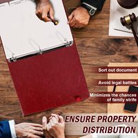 Organiseur de documents importants en cuir PU pour la famille et la maison, classeur à anneaux pour la planification des affaires, avec étiquettes et intercalaires d'indexation
