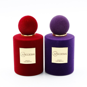 Luxury 30ml 50ml 100ml Perfume Bottle Round Perfume Bottle Empty Velvet Black Perfume Bottle with Customization Box Packaging - Product Image 5