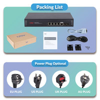 Switch Ethernet PoE géré L2+ Gigabit 6 ports OEM/ODM avec 4 ports PoE et 2 ports SFP pour liaison montante