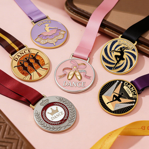 Medallas Personalizadas de Metal con Cinta Brillante para Danza, Premios de Aleación Metálica para Ballet, Hip Hop, Flamenco, Baile de Salón, Regalo, <span class=keywords><strong>Precio</strong></span> Directo de Fábrica Antigua - Product Image 4