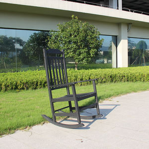 Nouvelle arrivée Chaise berçante de patio en résine plastique résistante aux intempéries noire - Product Image 6