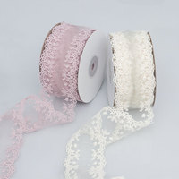 Rubans en satin tissé 100 % polyester de 4 cm et 5 cm, haute ténacité, rubans creux, nœuds pour accessoires de robe, pour fleurs, vente en gros