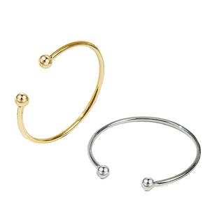 2025 di moda semplice braccialetto braccialetto di gioielli a buon mercato Plain oro aperto bracciale in argento per le donne degli uomini - Product Image 1