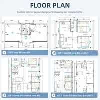 Maisons préfabriquées modernes de 20 pieds faciles à installer, maisons conteneurs extensibles à panneaux sandwich, chambres à coucher