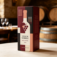 Boîte en carton recyclable pour vin, imprimée numériquement, motif vignoble esthétique personnalisé, pour Merlot, production 72H, emballage cadeau