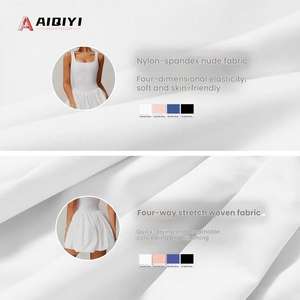 9141 дышащие шорты с подкладкой и U-образным вырезом, плиссированное Спортивное платье без рукавов для гольфа и тенниса с квадратным вырезом, плиссированное теннисное платье - Product Image 4