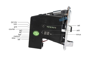 ตัวรับเหรียญหลายชนิด ตัวรับเหรียญอิเล็กทรอนิกส์แบบม้วนลง กลไกการเลือกเหรียญ เครื่องจำหน่ายสินค้าอัตโนมัติ เกมอาร์เคด แลกตั๋ว - Product Image 4