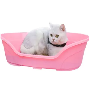 China Cheap Pet Plastic Bed Waterproof Washable With Cool Mat Summer Plastic Kennel Dog Bed House Cat Kennel