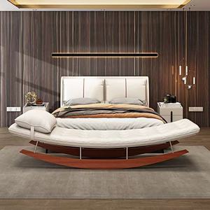 180X66CM Designer Chambre Canapé à Bascule <span class=keywords><strong>Chaise</strong></span> en <span class=keywords><strong>Bois</strong></span> Massif <span class=keywords><strong>Chaise</strong></span> à Bascule Salon Balcon Repos Loisirs <span class=keywords><strong>Chaise</strong></span> Paresseuse - Product Image 4