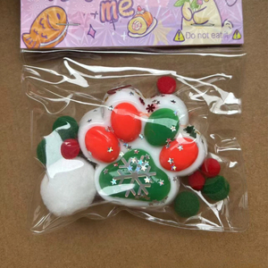 Taba <b>Squishy</b> Santa <b>Cat</b> Paw Toy New Trending Kawaii Mochi Toys Pinch Squeeze Ball for Kids Christmas Gifts for Boys and Girls - Product Image 2