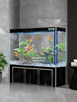 Aquarium domestique 2025, nouveau modèle, en verre super blanc, écologique, sans eau, pour poissons rouges, avec filtre de fond, pour salon
