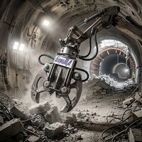 Moteur de concasseur de béton GONGMA pour robots de démolition Brokk, excavatrices de 0,8 à 1,2 tonnes, cylindre unique, ouverture, garantie 1 an, Shandong