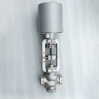 Vannes d'eau électriques à deux ou trois voies pour CVC, chauffage, régulation proportionnelle dynamique du débit, contrôle intégré de la température, structure en T, DN15-DN125