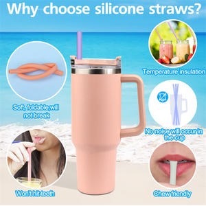 卸売エクストラロング40オンスシリコーンドリンクタンブラー10 * 310mmバーアクセサリー再利用可能ストロー食品グレードドリンクウェア - Product Image 4