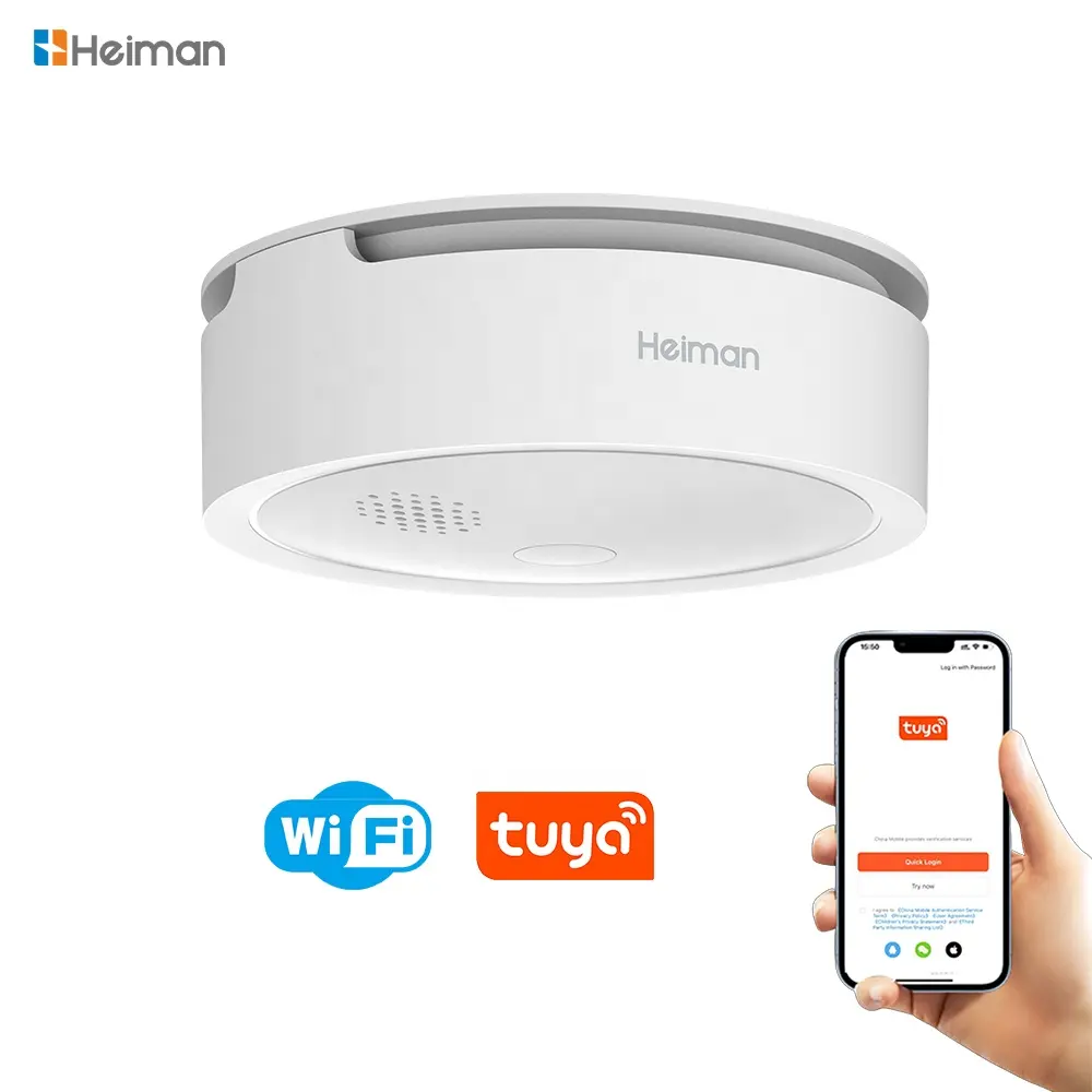 Home Security Wireless Tuya App Control smart smoke detector tuya sensor wifi fire alarm tuya smart smoke detector