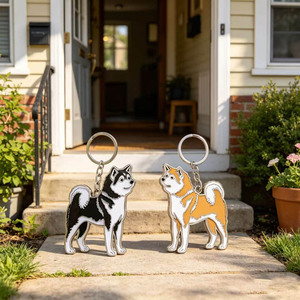 Accesorios para Mascotas Directo de Fábrica Mengda, Llavero Metálico con Colgante de <span class=keywords><strong>Akita</strong></span>, Adornos para Llaveros de Perro - Product Image 4