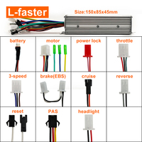 Kit de contrôleur de moteur à moyeu sans balais à double entraînement 500W avec pneu gonflable de 14 pouces L-faster pour petit véhicule agricole électrique