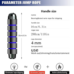 工場直販 格安 大人気 多色 スキッピングロープ デジタル ポータブル PP+PVC スチールロープ スキッピングロープ - Product Image 6