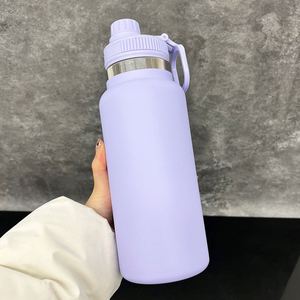 32oz Powder Coated Vacuum Insulated Double Walled Stainless <b>Steel</b> Outdoor Sports Leak Proof Travel Tumbler with Portable Handle - Product Image 3