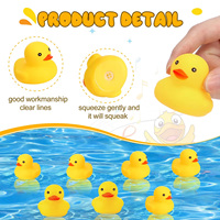 Venta al por mayor de fábrica: Patitos de goma multicolor, juguetes de pato de goma amarillo, juguetes de goma para bañera, patitos que chirrían y flotan, juguetes de baño para bebés.
