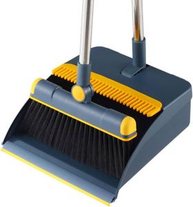 Juego de Escoba y Recogedor de Mango Largo con Cerdas de Nylon Resistentes y Ecológicas para Limpieza de Pisos en Múltiples Habitaciones - Product Image 1
