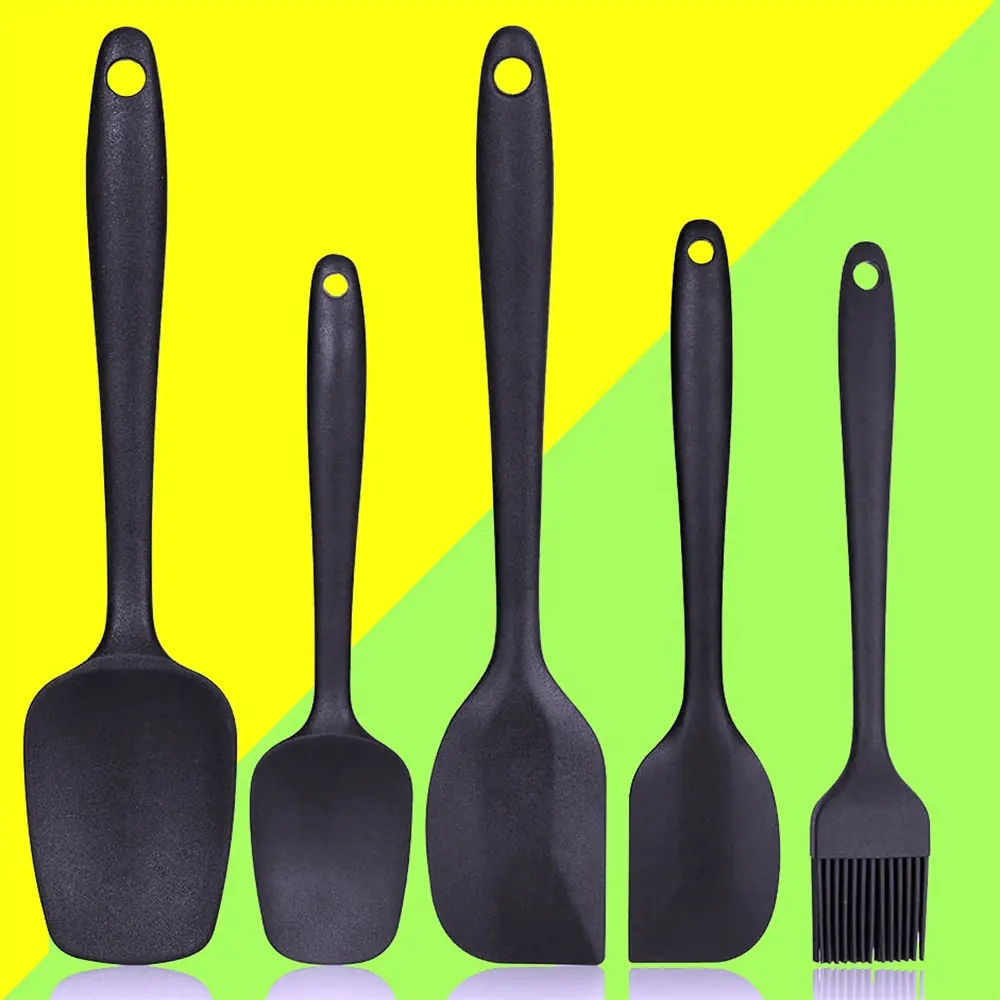 BHD Wholesale Heat Resistant Non Stick Rubber Spatula Kitchen Utensils BPA Free Silicone Spatula Set