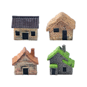 Miniature de jardinage paysager, maison en résine pour jardin féerique, figurine artisanale pour DIY Bonsaï, micro-village, décoration de terrarium de bureau - Product Image 5