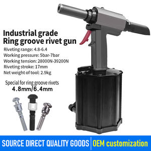 Remachadoras de aire neumáticas Yase 4,8mm-6,4mm <span class=keywords><strong>Huck</strong></span> Nail Gun Ring Groove Puller BOM Series Remachadoras de aire - Product Image 6