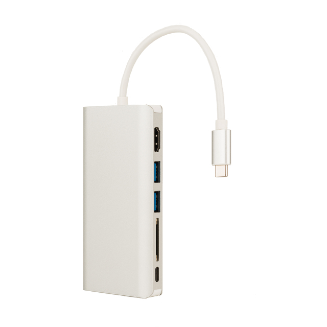 8 in 1 Type c to 2xUSB3.0+ VGA+HDMI+SD+RJ45+3.5mm Audio+pd Multiport Hubs Adapter Type c