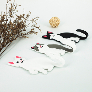 GABANA Crochets muraux personnalisés en forme d'animaux, en PU GEL PVC, autocollants, capacité de charge 300-500g, design flexible - <span class=keywords><strong>Porte</strong></span>-clés chat mignon, cadeau - Product Image 4