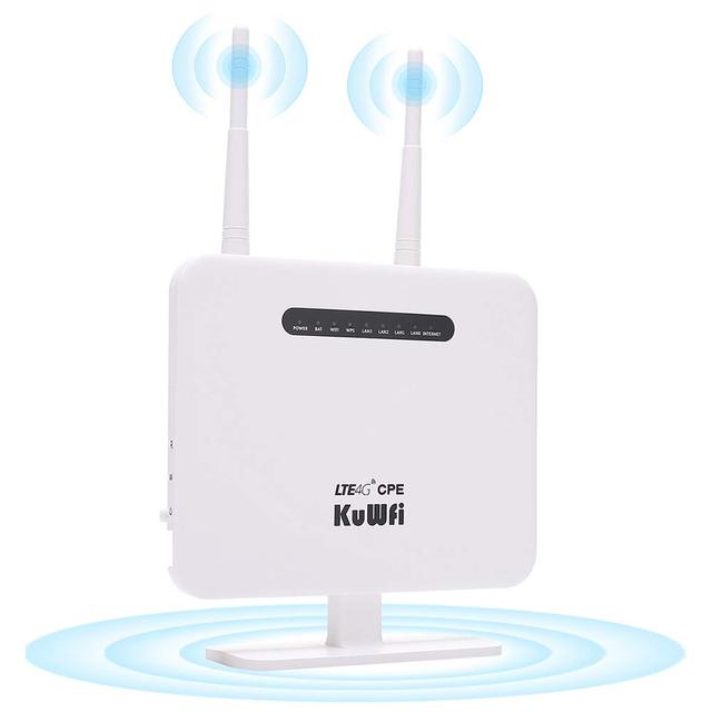 KuWFi 4g Lte Router Cat With Sim Card Slot Unlocked Wireless 4g Router Wifi Hotspot Two Detachable Antenna 4g Lte Modem