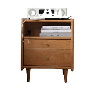 Nordic Style Solid Wood Nightstand With <b>Drawers</b> Bedroom Storage Cabinet For <b>Small</b> Apartment - Product Image 5