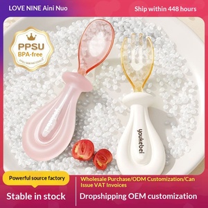 Productos para Bebés al por Mayor, Vajilla Infantil de PPSU sin BPA, Juego de Cubiertos de Dibujos Animados con Tenedor y Cuchara para Niños - Product Image 4