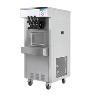 Machine à crème glacée molle à triple buse facile à utiliser, type sur pied, pour les salons de thé, les buffets et la restauration