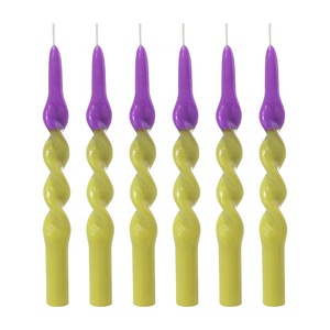 Bougies de dîner coniques en spirale de couleur mélangée longue <span class=keywords><strong>cire</strong></span> de <span class=keywords><strong>tige</strong></span> de dégradé pour les décorations de mariage et de vacances-pour Noël et Pâques - Product Image 2