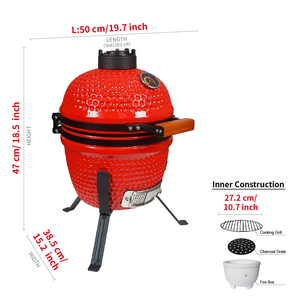 Parrilla Kamado de Cerámica Portátil SEB de 13 Pulgadas, Color Verde, Resistente al Calor, Ahumador de Carbón, Horno <span class=keywords><strong>Asador</strong></span> para Jardín y Hogar - Product Image 6